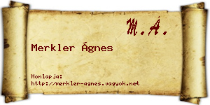 Merkler Ágnes névjegykártya